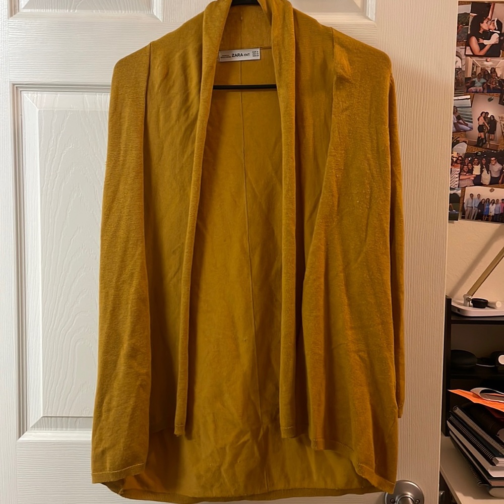 Zara mustard yellow cardigan